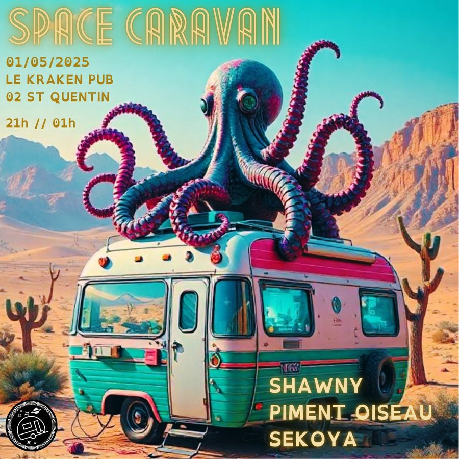 Affiche Space Caravan — Le Kraken Pub